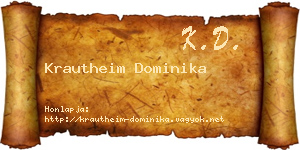 Krautheim Dominika névjegykártya